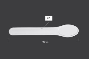 Spatule pour plastique crème (PE) blanc 96 mm - 50 pcs-εικόνα_διαστάσεις