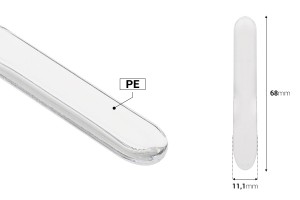 Spatola per plastica crema (PE) trasparente 68 mm - 50 pz-εικόνα_διαστάσεις