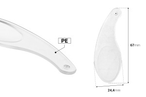 Spatola per plastica crema (PE) trasparente 67 mm - 12 pz-εικόνα_διαστάσεις
