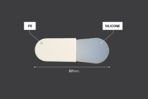 Spatola in silicone 57 mm con manico in plastica (PE) per crema - 12 pz-εικόνα_διαστάσεις