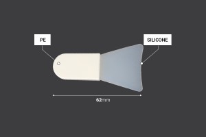 Spatola in silicone 62 mm con manico in plastica (PE) per crema - 12 pz-εικόνα_διαστάσεις