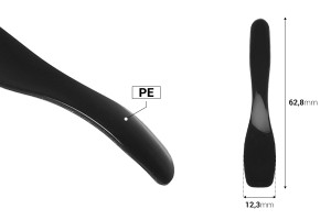 Spatola 62,8 mm in plastica (PE) di colore nero per crema - 50 pz-εικόνα_διαστάσεις