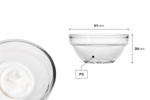 Transparente Kunststoffschale für Gesichtsbehandlungen – 12 Stück-εικόνα_διαστάσεις