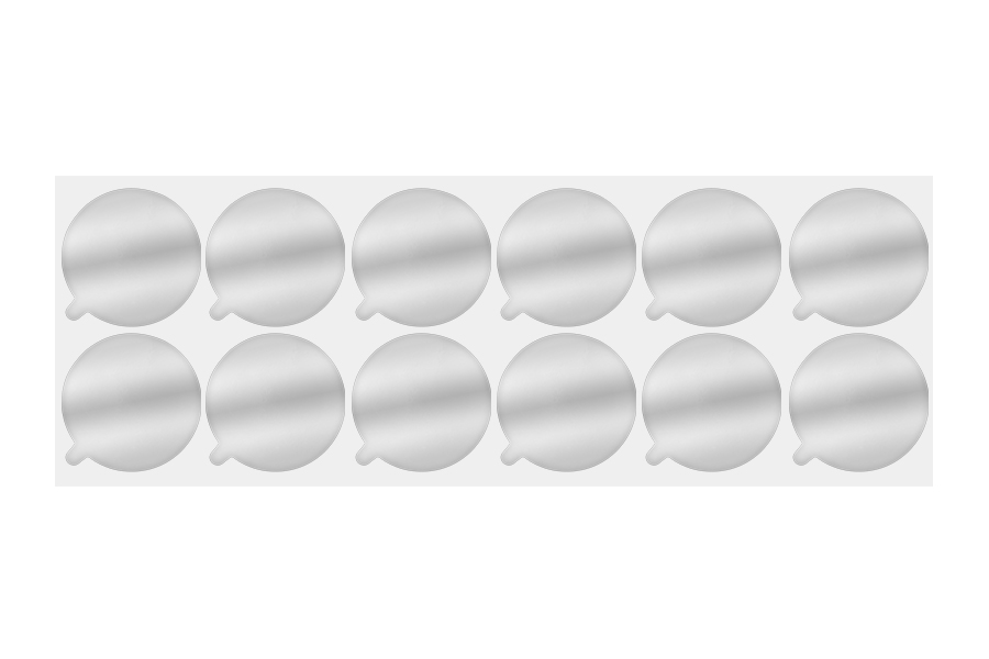 44 mm alüminyum etiket - 12 adet