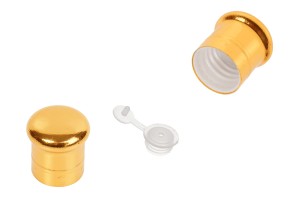 Καπάκι PP18 πλαστικό με επικάλυψη αλουμινίου χρυσό γυαλιστερό με διάφανη τάπα-εικόνα_προϊοντική