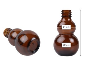 Braunglasflasche 30 ml für Ätherische Öle (PP18)-εικόνα_διαστάσεις