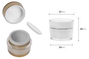 Petit pot rond de luxe de 5ml en acrylique avec joint intérieur sur le couvercle et plastique sur le pot - 10 pcs-2