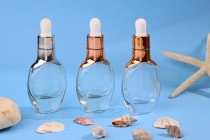 Μπουκαλάκι 30 ml γυάλινο με σταγονόμετρο, αποστραγγιστήρα και καπάκι