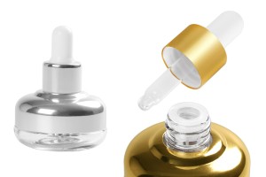 Kosmetikflasche 20ml aus Glas mit Pipette, Abfluss und Deckel-1