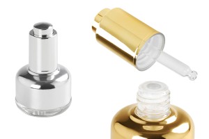 Flacon en verre de 30 ml avec compte-gouttes, vidange et couvercle avec bouton-1