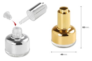 Flacon en verre de 30 ml avec compte-gouttes, vidange et couvercle avec bouton-2