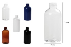 150ml PET-Flasche in verschiedenen Farben mit PP 24/410-Mundstück - erhältlich in einer Packung mit 12 Stück-bildabmessungen