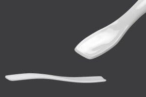 Spatola per crema di plastica (PE) in bianco lucido 54x11 mm - 24 pz-εικόνα_προϊοντική