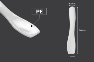 Spatola per crema di plastica (PE) in bianco lucido 54x11 mm - 24 pz-εικόνα_διαστάσεις