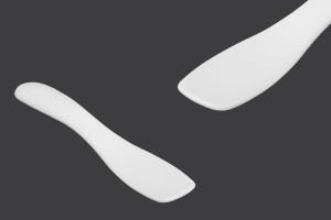 Spatola per crema di plastica (PE) in bianco lucido 61x13 mm - 24 pz-εικόνα_προϊοντική