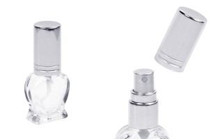 Flacon de parfum en verre de 4 ml avec vaporisateur en forme de  cœur et couvercle en argent-εικόνα_προϊοντική