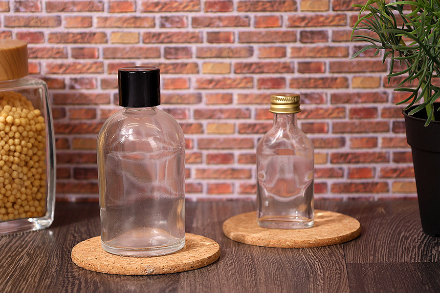 Μπουκάλι 20 ml γυάλινο σε σχήμα πλακέ - φλασκί