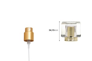 Pompe de pulvérisation dorée (15/400) avec capuchon en acrylique de différentes couleurs - 6 pcs-εικόνα_διαστάσεις