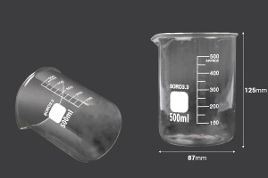 Becherglas 500ml Glaszylinder-bildabmessungen