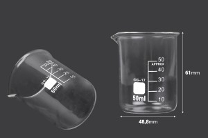 Bécher en verre cylindrique de 50 ml-2