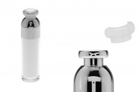 Μπουκαλάκι πολυτελείας 100 ml ακρυλικό (διάφανο εξωτερικά και λευκό εσωτερικά) με αντλία κρέμας και προστατευτικό καπάκι