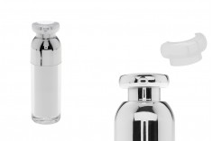Μπουκαλάκι πολυτελείας 30 ml airless ακρυλικό (διάφανο εξωτερικά και λευκό εσωτερικά) με αντλία κρέμας και προστατευτικό καπάκι