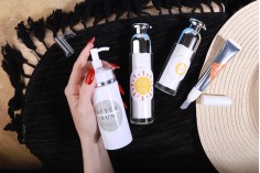 Μπουκαλάκι πολυτελείας 50 ml airless ακρυλικό (διάφανο εξωτερικά και λευκό εσωτερικά) με αντλία κρέμας και προστατευτικό καπάκι