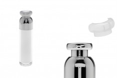 Μπουκαλάκι πολυτελείας 50 ml airless ακρυλικό (διάφανο εξωτερικά και λευκό εσωτερικά) με αντλία κρέμας και προστατευτικό καπάκι