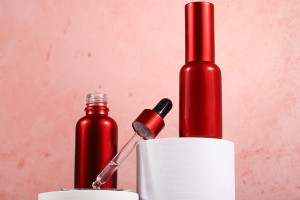 Flasche 30ml Glas in rot mit Tropfer und Deckel-bildgruppe