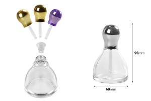 Flacon en verre de 50ml avec compte-gouttes, drain et bouchon spécial-2