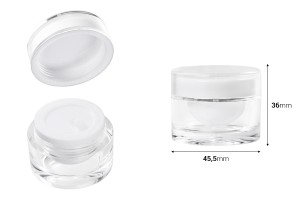Petit pot rond de luxe de 10ml en acrylique avec joint intérieur sur le couvercle et plastique sur le pot - 12 pcs-2