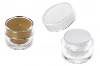 Petit pot rond de luxe de 5ml en acrylique avec joint intérieur sur le couvercle et plastique sur le pot - 12 pcs
