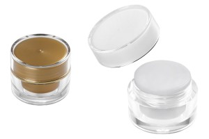 Petit pot rond de luxe de 5ml en acrylique avec joint intérieur sur le couvercle et plastique sur le pot - 12 pcs-εικόνα_προϊοντική