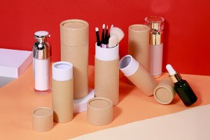 Petite boîte cylindrique en kraft de couleur marron (intérieur blanc) 46 x 125 mm pour flacons - 12 pcs-εικόνα_σύνθεση