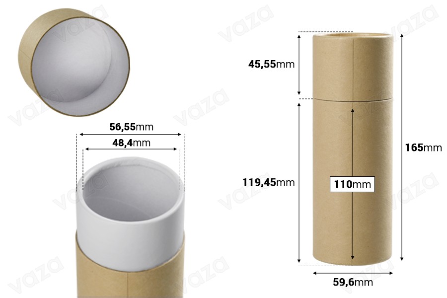 Schachtel zylindrisch aus Kraftpapier 59,6x165mm für Flaschen- 12 Stücke Schachtel zylindrisch aus Kraftpapier 59,6x165mm für Flaschen- 12 Stücke-bildabmessungen