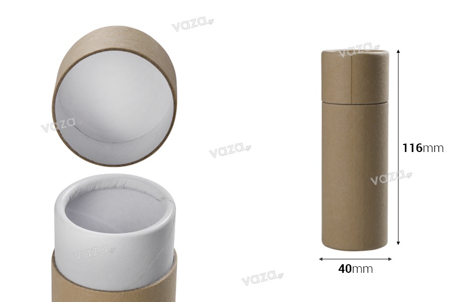 Schachtel zylindrisch aus Kraftpapier 40x116 mm für Flaschen- 12 Stücke