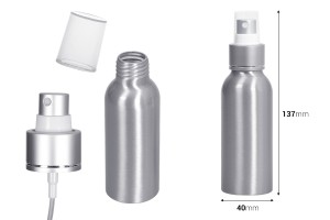 Aluminiumflasche 100ml mit Spray und Plastikverschluss - 10 Stk-εικόνα_διαστάσεις