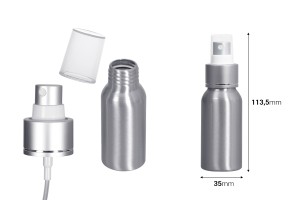 Bouteille en aluminium de 50 ml avec spray et bouchon plastique - 10 pcs-εικόνα_διαστάσεις