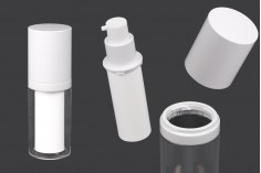 Μπουκάλι airless 15 ml επαναγεμιζόμενο για κρέμα πλαστικό με εξωτερική ακρυλική θήκη