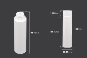 Weiße Ersatzflasche mit weißem Deckel für Code 1016-4-30-bildabmessungen