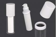 Flacon rechargeable airless en plastique de 30 ml pour crème avec étui extérieur en acrylique