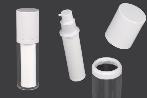 30-ml-Airless-Nachfüllflasche aus Kunststoff für Creme mit äußerem Acrylgehäuse-1