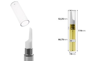 Airless 10ml Flasche für Serum mit farbigem Körper und Deckel-εικόνα_διαστάσεις