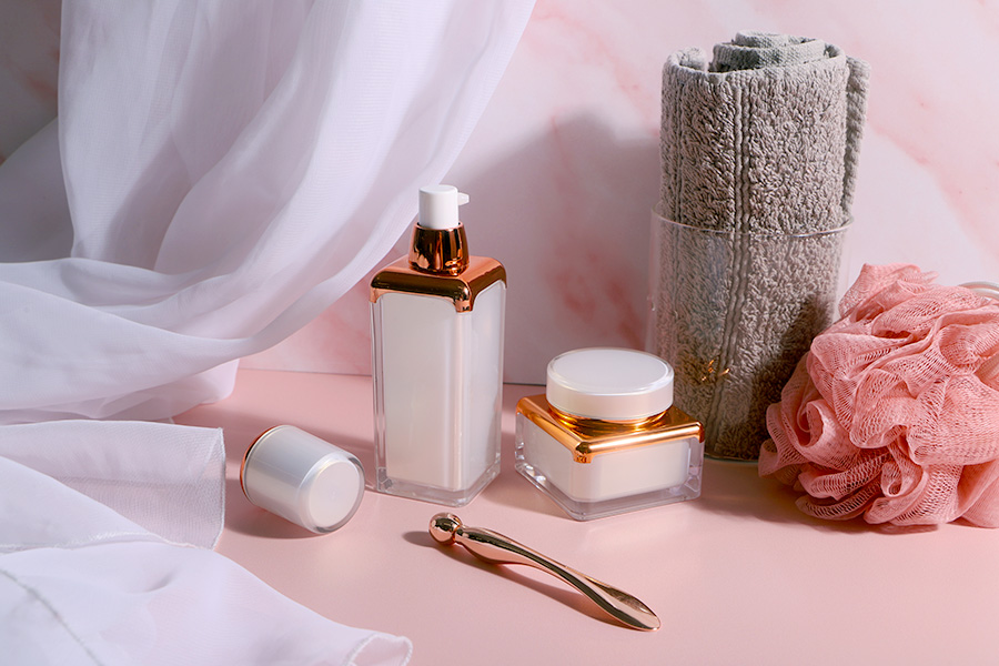 Σπάτουλα για κρέμα μεταλλική 82 mm rose gold με στρογγυλή απόληξη - 6 τμχ