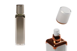 Μπουκάλι πολυτελείας 100 ml ακρυλικό με αντλία κρέμας και καπάκι-εικόνα_προϊοντική