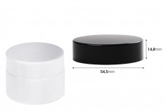 Black or white plastic lid with inner liner for 50 ml jars