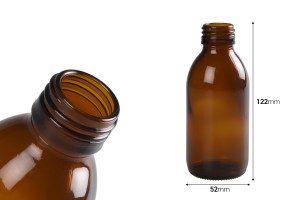 150 ml Braunglasflasche (PP28) für Ätherische Öle-εικόνα_διαστάσεις