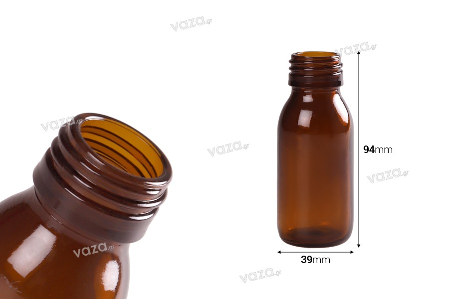 60ml amber glass bottle for essential oils with PP28 finish