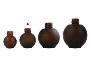 Shishe qelqi 20 ml, sferike, në ngjyrë karamel mat-gruppo_immagini