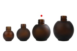 30 ml Glasflasche, oval in sandgestrahlter Karamellfarbe-imazh_grup